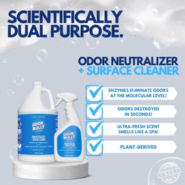 Whip-It Odor Bully Instant Odor Neutralizer Spray - Stain Remover and Odor Eliminator for Home and Car in One - Gallon and 32oz Spray