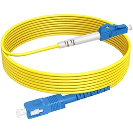 LC to SC Single Fiber Patch Cable (2m/6ft), SM Singlemode Fiber Optic Internet Cable Simplex, 9/125um LSZH Yellow OD-3.0mm 𝙍𝙖𝙢𝙗𝙤𝘾𝙖𝙗𝙡𝙚𝙨