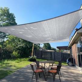 SUNLAX Heavy Duty Sun Shade Rectangle Canopy Sail Shade Cover UV Block Permeable Sunshade Outdoor for Patio Backyard, 20x23 FT Silver (We Make Custom Size)