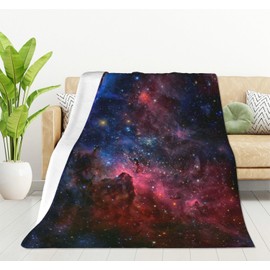 HGOD DESIGNS Galaxy Fleece Throw Blanket Ultra Soft Cozy Blooming Decorative Flannel Blanket All Season for Home Couch Bed Chair Travel 130x150cm