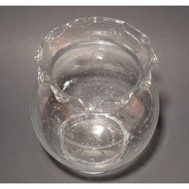 INDIANA GLASS Clear Bubble Glass IVY BOWL Ruffled Top Vase, 5.25" - Made In USA