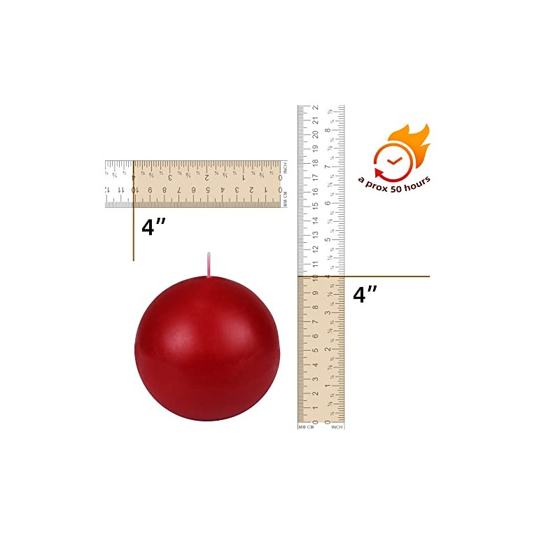 4 Inch Red Ball Candles