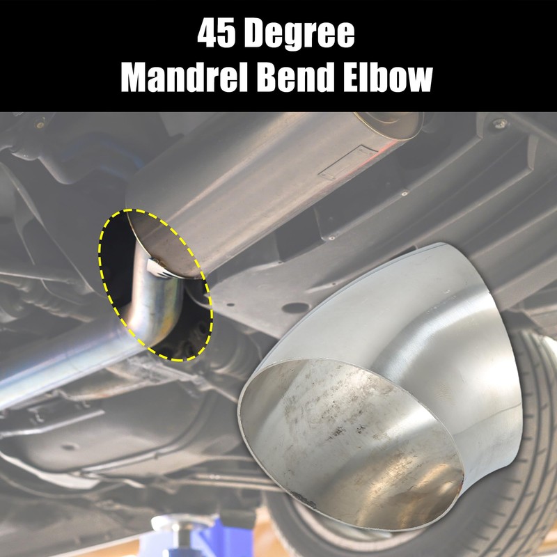 X AUTOHAUX 2pcs 45 Degree Stainless Steel Bend Exhaust Elbow