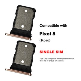 2 PCS for Pixel 8 Single SIM Card Tray Replacement, Single SIM Card Slot Holder Compatible with Pixel 8 (Rose)