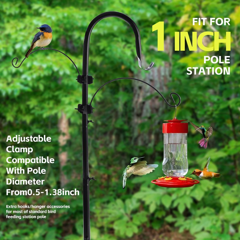 DYSHIPEN Metal Clamp-On Deck Hook for Bird Feeder,Accessory Hook for