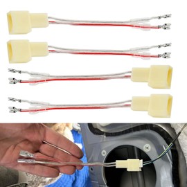 yorpyep 4 PCS Car Speaker Harness Adapter, Plug & Play Vehicle Subwoofer Cable Modification Part, Perfectly Fits Car Audio Adapter Plugs, Compatible with Mitsubishi, Subaru (White)