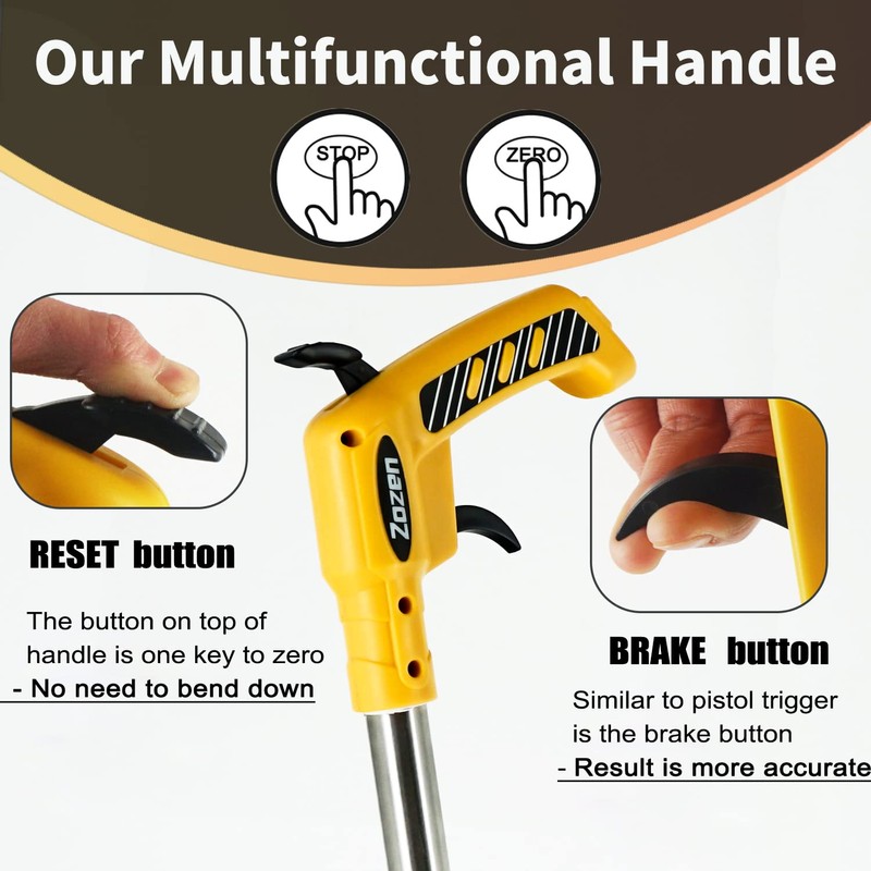 Zozen Professional Measure Wheel, with Brake & Handle Reset -