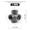 AGUTEA Right Angle Black Malleable Iron Tee Fitting 4-Way Side