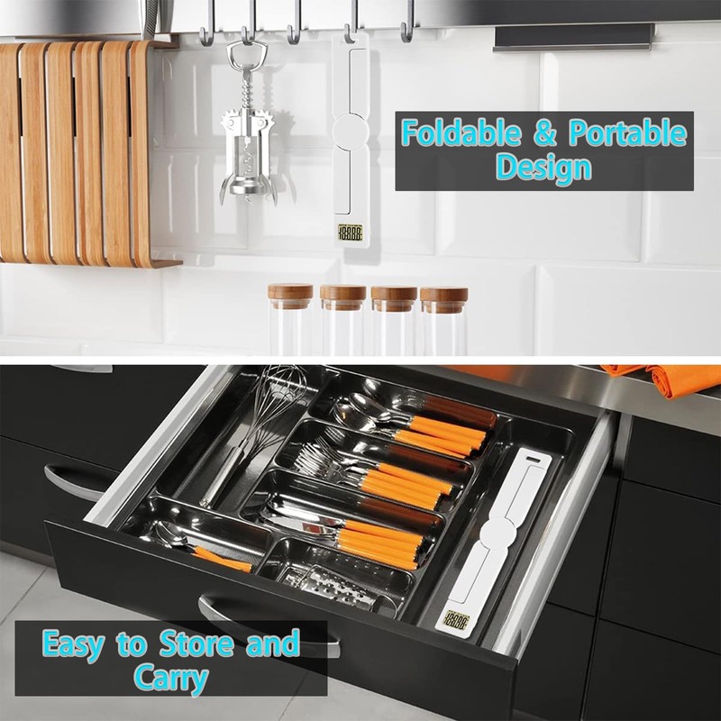 Folding Digital Kitchen Scale, Highly Accurate Compact Small Scale with