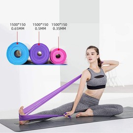 Therapy Flat Resistance Bands Set, Exercise Stretch Bands for Stretching, Flexibility, Pilates, Yoga, Ballet, Gymnastics and Rehabilitation (3 Set - 150cm Length)