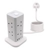 Extension Lead Surge Protection,8 Way Power Strip Tower with 4