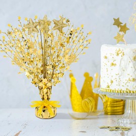 Wenqik 6 Pcs Spray Centerpiece Foil Star Centerpieces Christmas Metallic Party Decorations Star Table Centerpieces for Party Event Anniversary Memorial Dining Holiday Celebration(Gold)