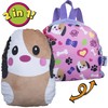 Zipstas Snuggle Pals 2-in-1 Girls Sleepover Bag Reversible Backpack Cuddly
