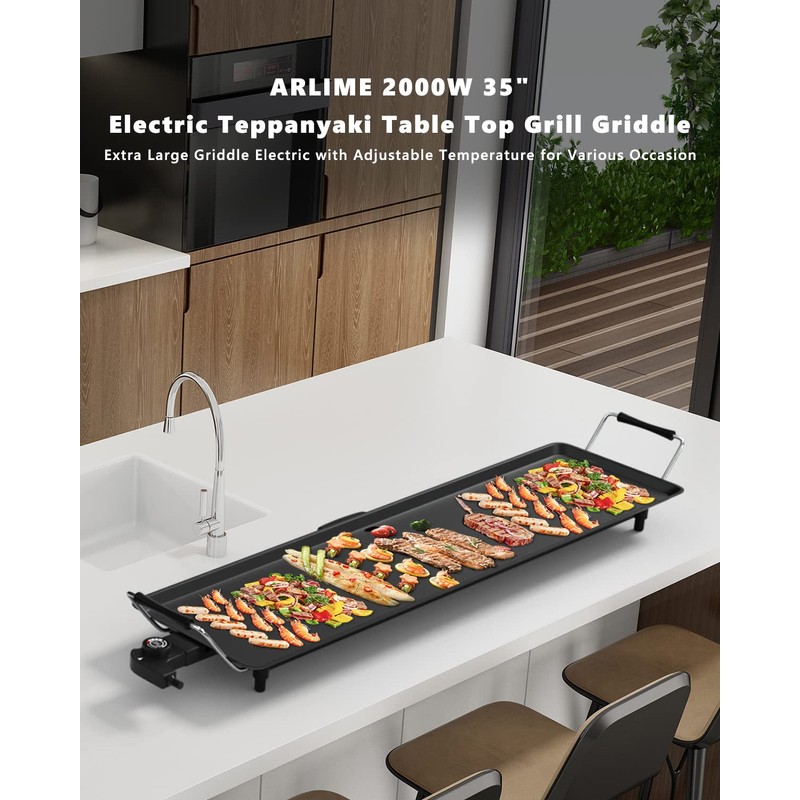 35" Large Electric griddle, Arlime Indoor Outdoor Teppanyaki Table Top