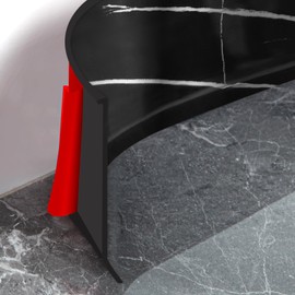 Heonay Flexible Baseboard Molding Trim, 4 Inch Self-Adhesive Vinyl Wall Base, Peel and Stick Cove Base, Rubber Wall Base, Baseboard Moulding Trim (20Ft, Black Stone)