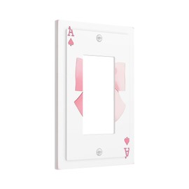 Funny Pink Bowknot 1 Gang Rocker Light Switch Cover Decorative Single Decora Wall Plate Electrical Switchplate Outlet Faceplate for Bathroom Kitchen Standard Size