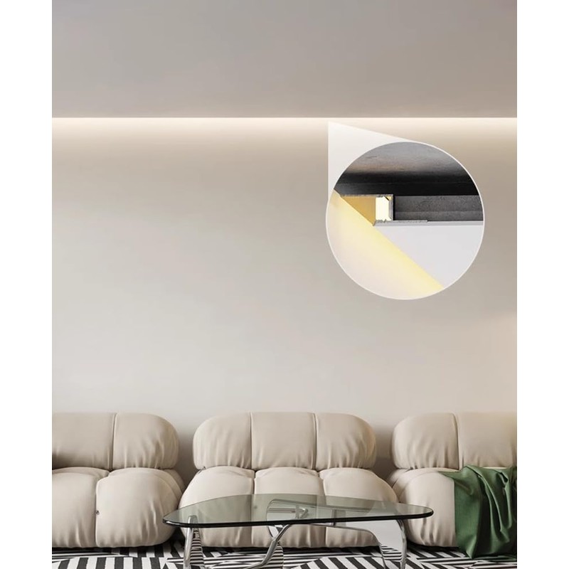 DGLILUAN Plaster in LED Aluminum Channel Z Shape 3.3 FT/1