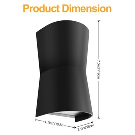 FUDESY Outdoor Wall Lights, Black Outside Up Down Wall Lamps, Max 7W GU10 Base IP65 Waterproof Modern Exterior Plastic Wall Sconce Mains Powered for Porch Garage Patio Garden Balcony, 2 Pack