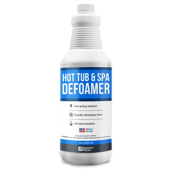 Hot Tub, Pool & Spa Defoamer (32oz) – Quickly Removes Foam Without The Use of Harsh Hot Tub Chemicals, Eco-Friendly & Safe with Silicone Emulsion Formula. Get The Foam Down