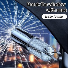 GGUFAY Car Safety Hammer, Emergency Hammer Car with Seat Belt Cutter, Portable Window Breaker and Seat Belt Cutter for Car Window Emergency Rescue Tool (Pack of 2, Red & Black)