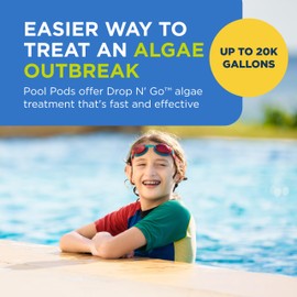 FROG Algae Gone - Dry Formula Algaecide Removes Green and Yellow Algae for Pools up to 20,000 Gallons - Pool Maintenance & Treatment - 2 Pods