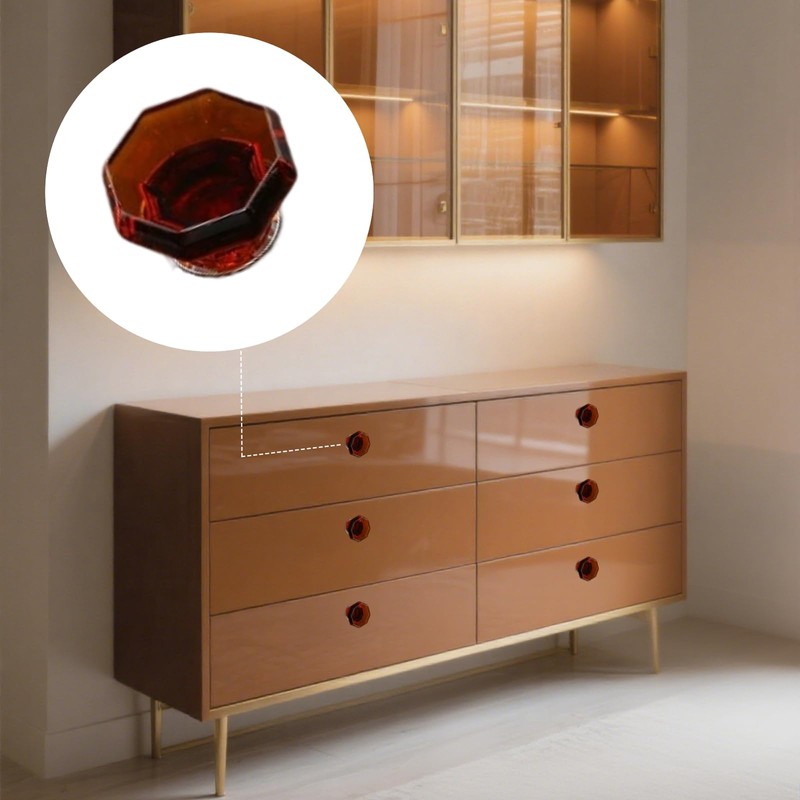 Risbay Cabinet Knobs, Single Hole Drawer Knobs Crystal Mushroom-Shape 1.38"