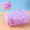 Tuilful Storage Box with Handle, 3-Compartment Plastic Organizer with Lid,
