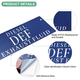 M METERXITY 30-Pack Blue Diesel DEF Exhaust Fluid Sticker, 6x2 Adhesive Waterproof DEF Label Automotive Decals Vinyl for Diesel Engines/Semi-Trailer/Heavy Equipment/Trucks[Blue and White]