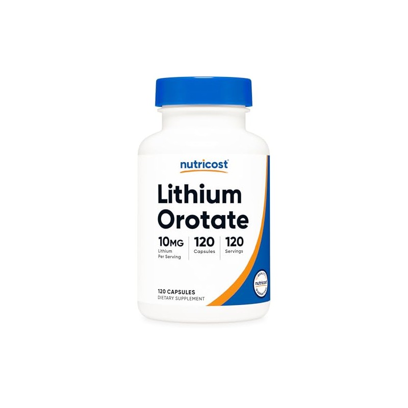 Nutricost Lithium Orotate (10mg) 120 Capsules - Vegan Lithium Supplement,