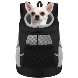 Dog Carrier Backpack Pet Puppy Carrier Front Pack Breathable Head Out Design with Reflective Safe Dog Backpack Carrier for Small Medium Dogs Cats Rabbits