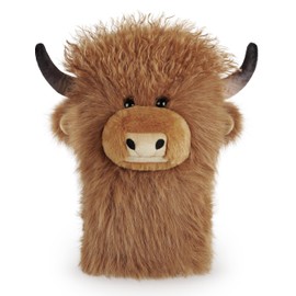 Curly-haired Highland Cow Driver Headcover Funny, Soft Cozy Plush Animal Golf Driver Head Cover Brown