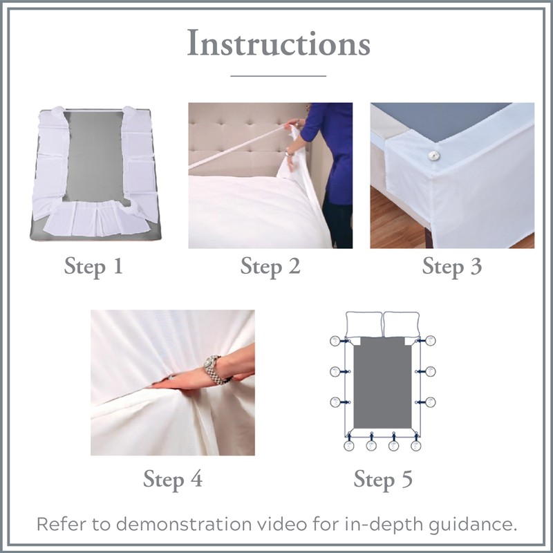 Levinsohn Magic Skirt Tailored Bedskirt, Never Lift Your Mattress, Classic
