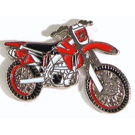 Metal Enamel Pin Badge Brooch Moto Cross Enduro Trials Trail Green Lanes Bike Motorcycle (RED)