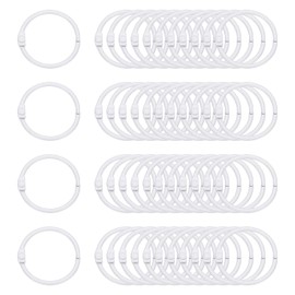 PATIKIL 48Pcs Loose Leaf Binder Rings, 1.2 Inch Metal Open Card Rings Heavy Duty Book Rings for Key Index Card Rings Paper Rings Office, White