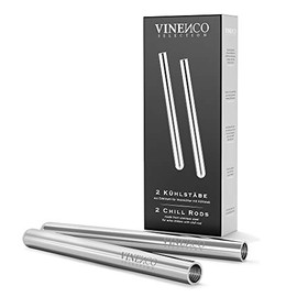 Vinenco 2 Extra Stainless Steel Chill Rods for Your Wine Cooler Set | Design Bar Accessory Men Women