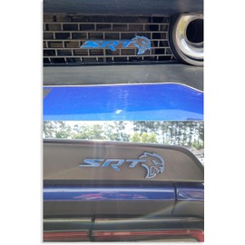 Reflective Concepts - SRT Badge Overlay Decal Stickers - Grille and Trunk - 2018-2023 Challenger SRT Hellcat - (Color: Reflective Medium Blue)