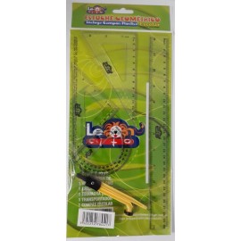 Leoncito Kit De 5 Juego De Geometría Escolar Leoncito Incluye Compás