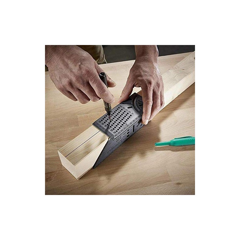 zmart Carpentry Right Angle Gauge, 45 Degree Mark Line, T-Shape,
