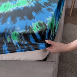 AILONEN Fulid Fitted Sheet Twin Size, Purple Tie Dye Bed Sheets for Teen Girls,Colorful Marble Bedroom Sheet Set,Tie Dye Bedsheets Set,Bedding Decor Set,1 Fitted Sheet and 2 Pillow Case,3 Piece