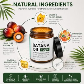 AZURE - Pasta de aceite de batana para el crecimiento del cabello, pasta de batana 100% pura para nutrir el cuero cabelludo, fortalecer las hebras, mejorar el brillo y la suavidad, de origen hondureño