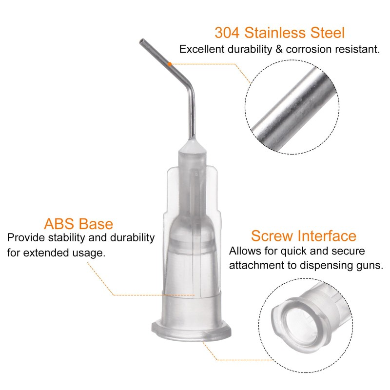 sourcing map 100pcs Blunt Tip Dispensing Needles, 22 Gauge 45