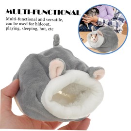 Gatuida Winter Warm Hamster Cotton Nest Pet Bed for Hedgehog and Animals Soft Comfortable Sleep Sack in Light Grey Cozy and Washable for Pets