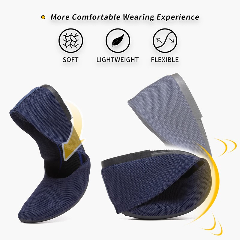 BABUDOG - Zapatos planos de malla para mujer, negros, cómodos
