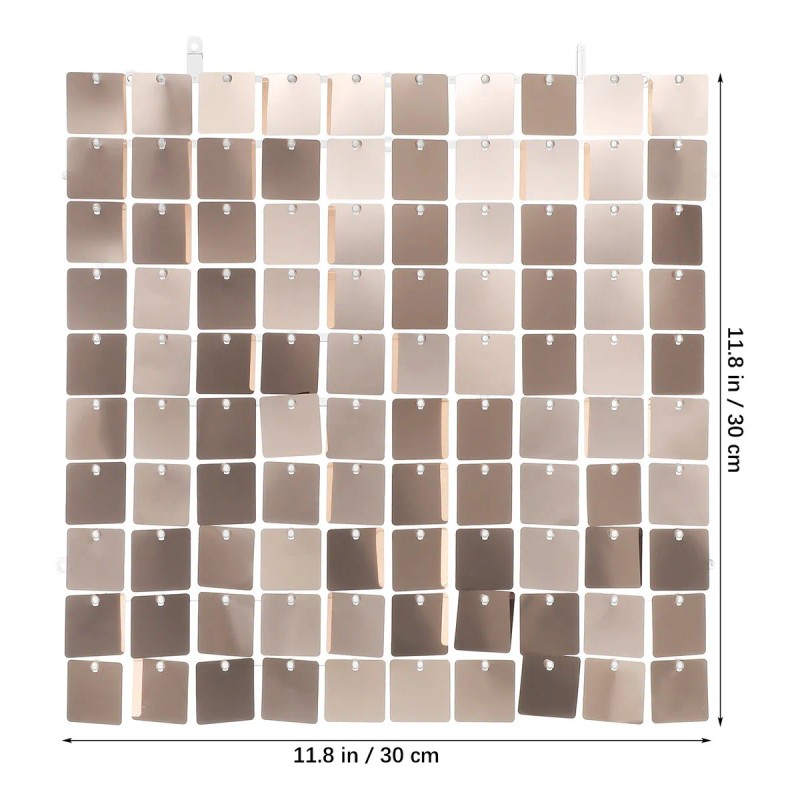 30pc Panel Decorativo 4d Shimmer Muro Fiesta Lentejuelas 30x30cm Champán