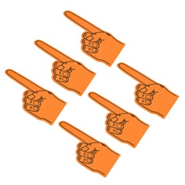 PATIKIL Giant Foam Finger 18 Inch, 6 Pack Number 1 DIY Blank Foam Hand Cheerleading Foam Fingers for Sports Events Games Party Supplies, Orange, Black Line