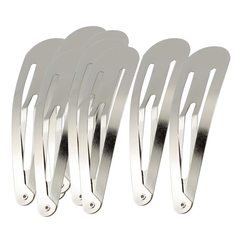 perfeclan 10/50er Silber Metall Haarclips mit Wassertropfenform, silber, 9cm 10pcs