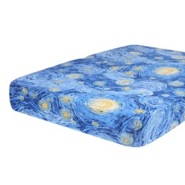 hyha Printed Couch Cushion Covers, Floral Sofa Covers Washable for 3 Cushion Couch, Stretch Pattern Outdoor Cushion Covers for Patio Furniture with Elastic Bottom(Large, Starry Sky)