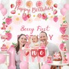 Holkcog 1 year old Strawberry Birthday decoration set