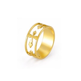 kkjoy Inspiration Cross Ring Stainless Steel Christian Faith Hope Love Cross Ring Eternity Promise Ring Religious Jewelry Gift for Women Men