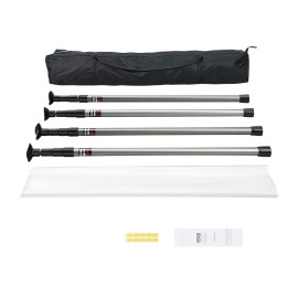 12 Ft Dust Barrier Poles with 4 Telescoping Sections Convenient Telescopic Cleaning Tool SystemDefault: Default